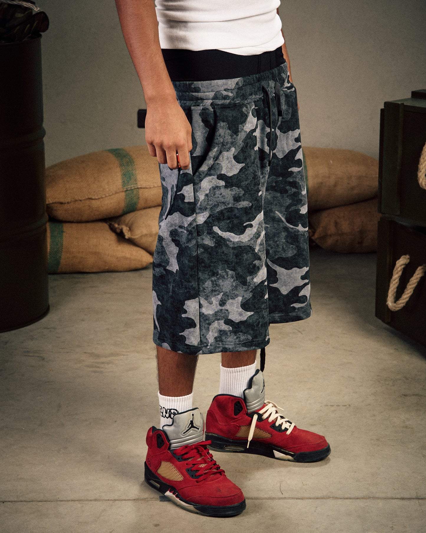Black Camouflage skater jogger Bermuda shorts