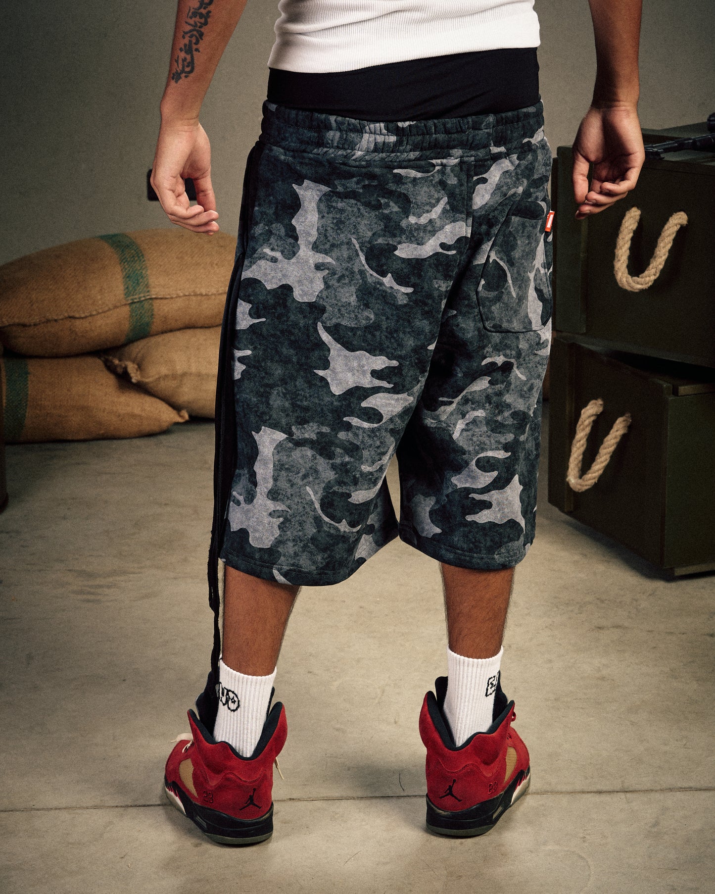 Black Camouflage skater jogger Bermuda shorts