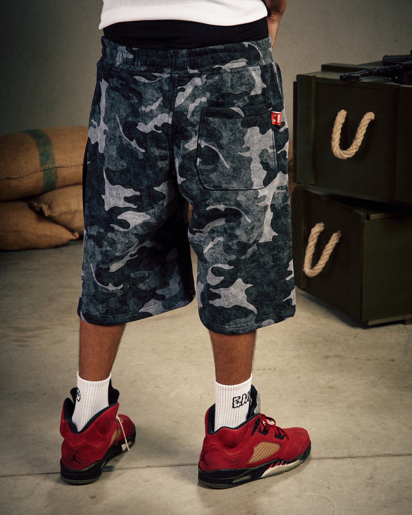 Black Camouflage skater jogger Bermuda shorts