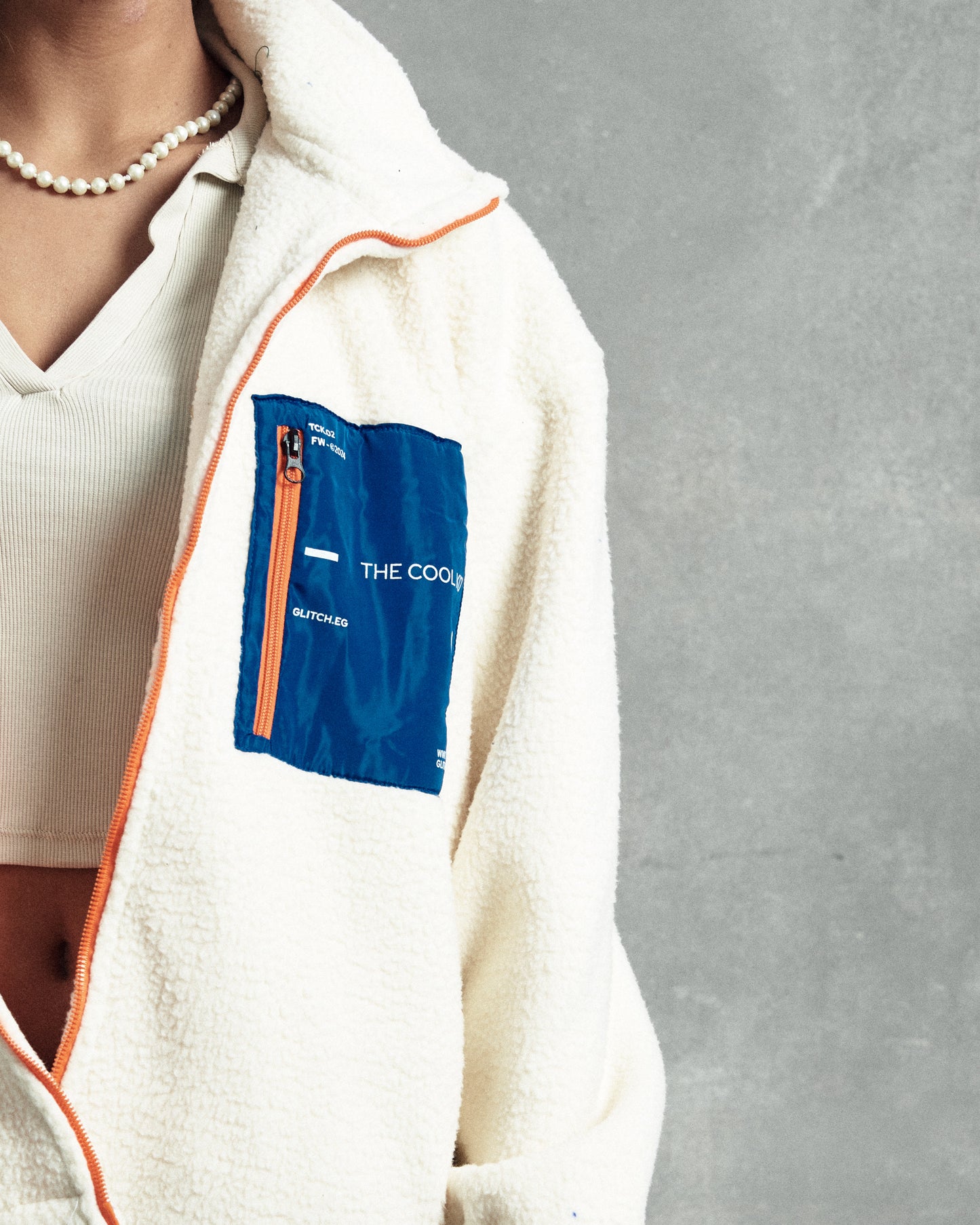 Regular Fit Off-White Teddy Jacket