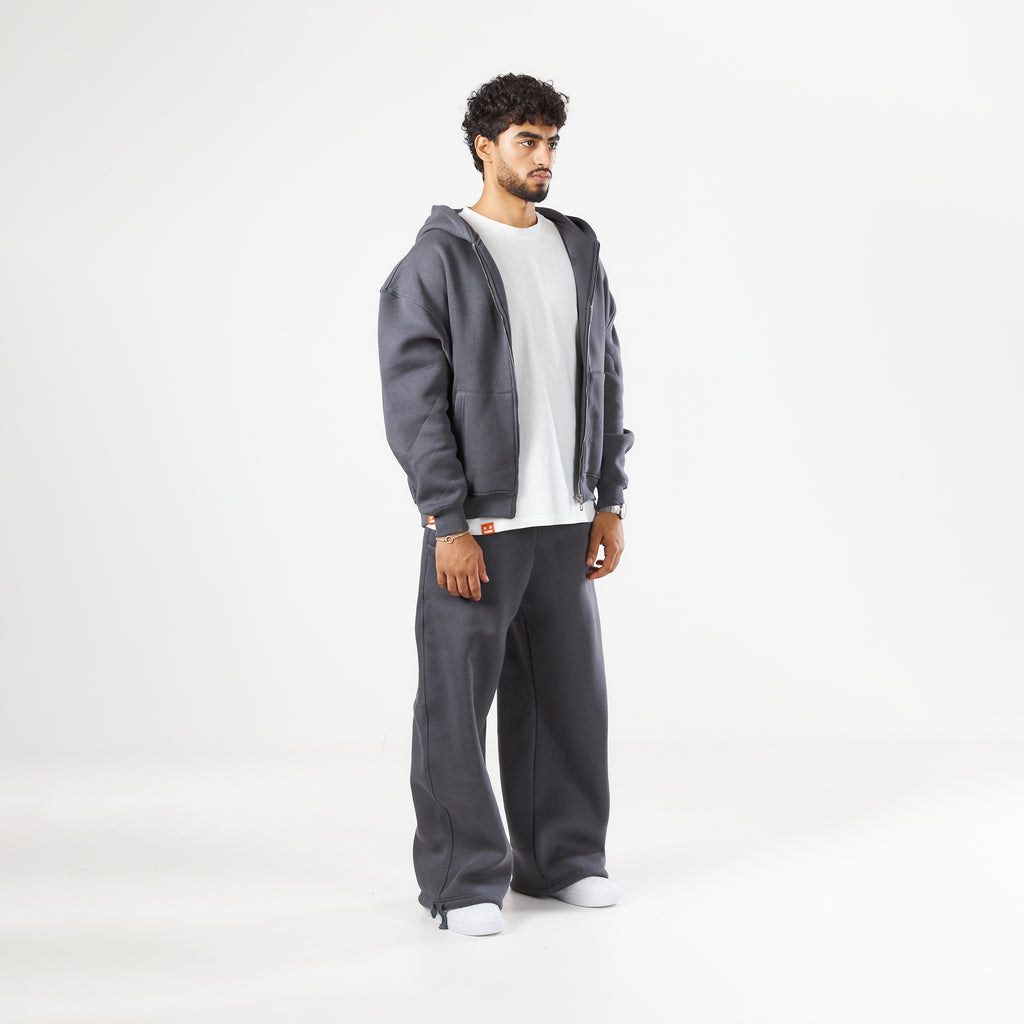 Premium Dark Grey Zip-Up Hoodie