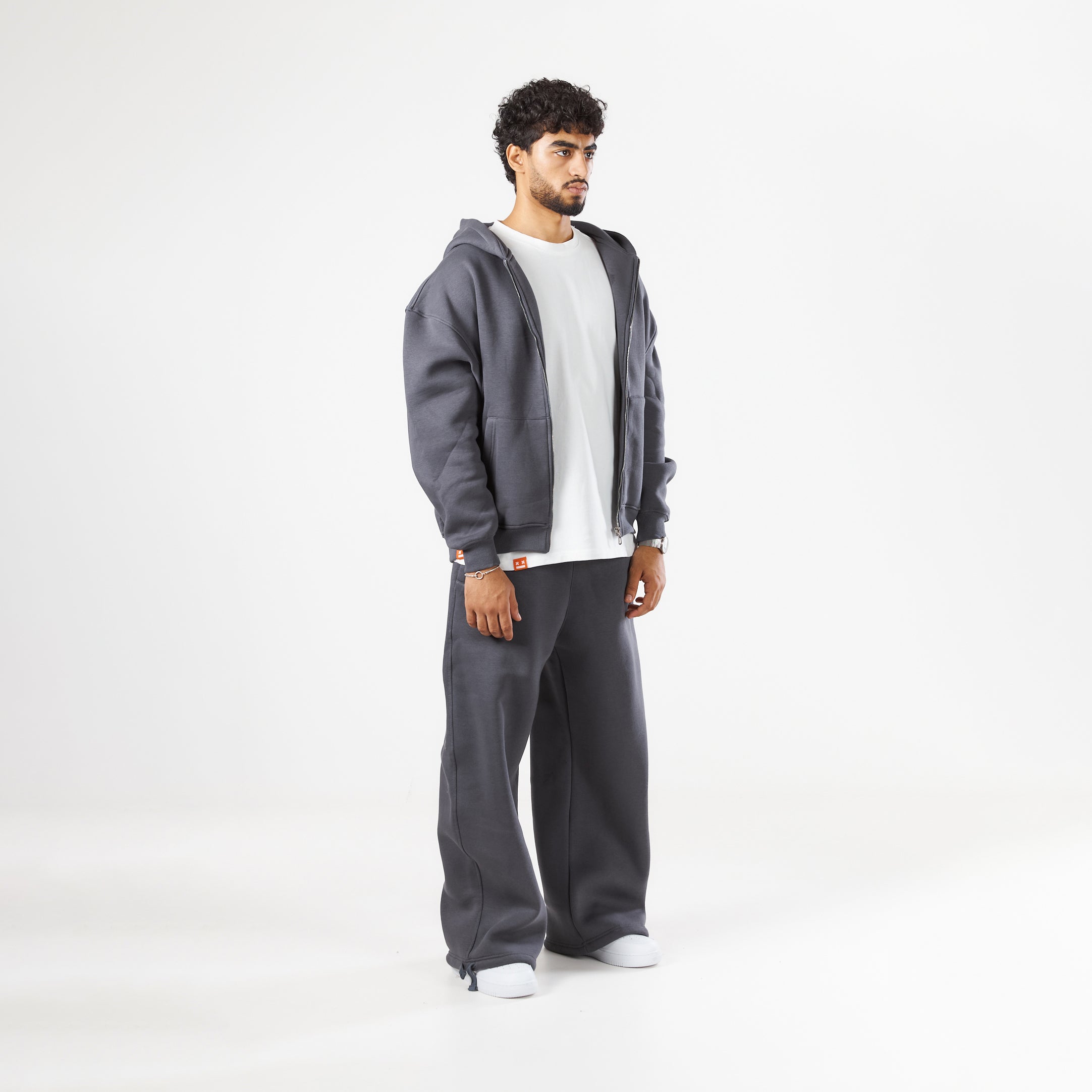 Premium Dark Grey Zip-Up Hoodie