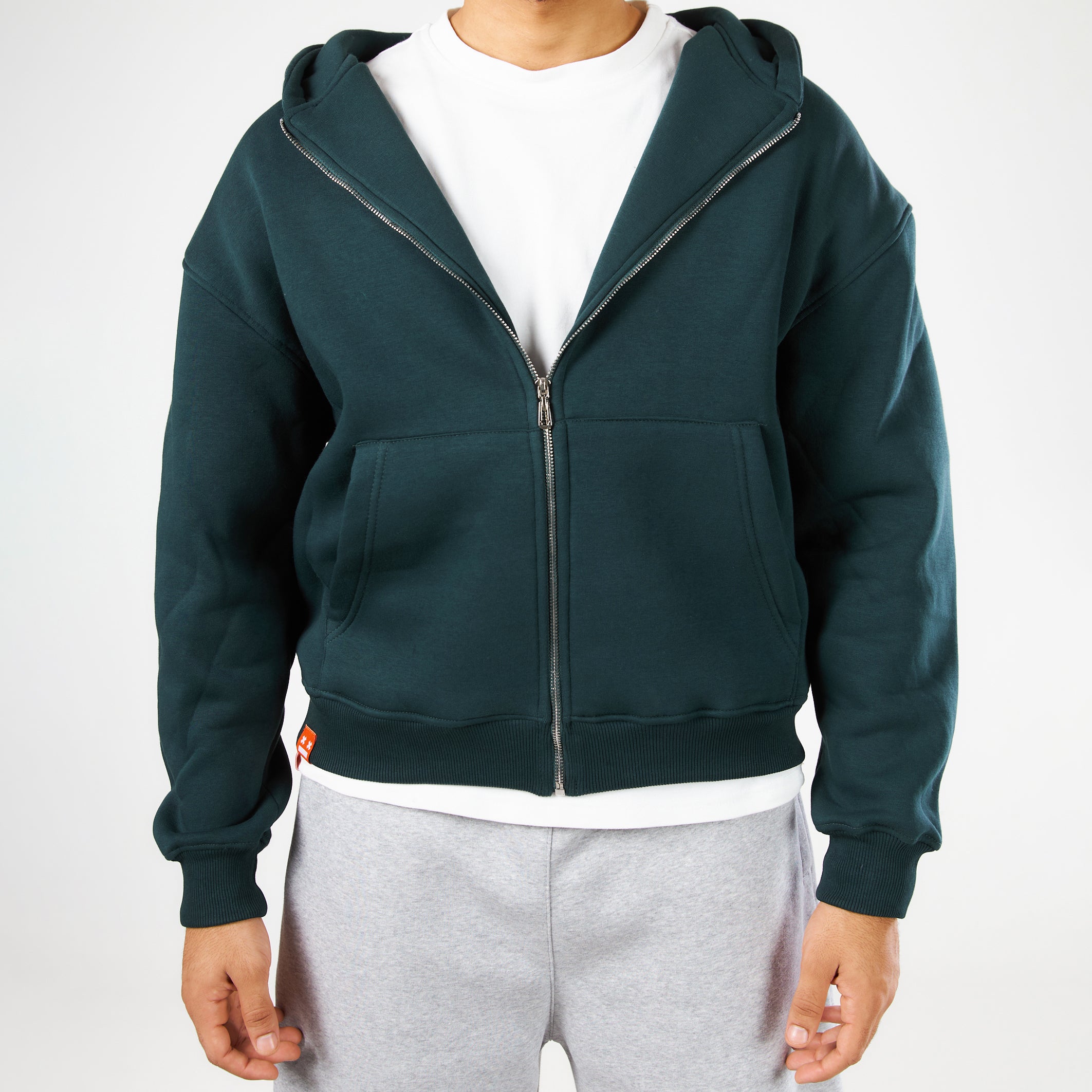 Premium Olive Green Zip-Up Hoodie
