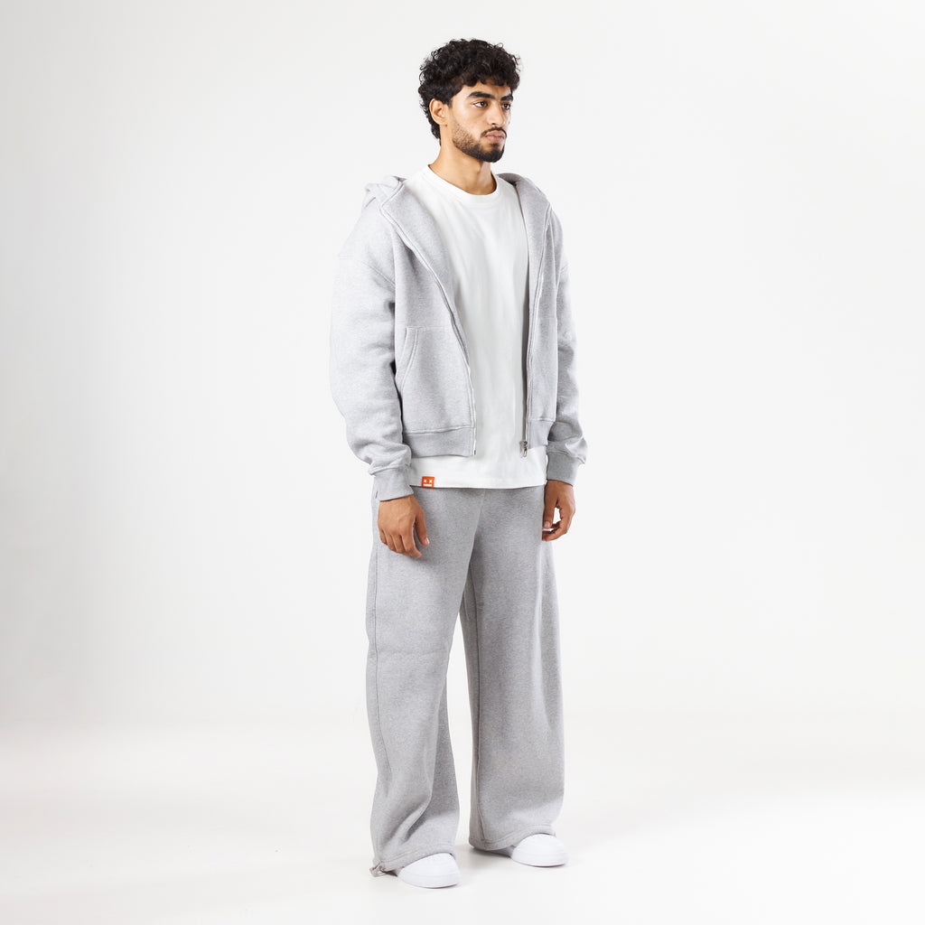 Premium Grey Zip-Up Hoodie