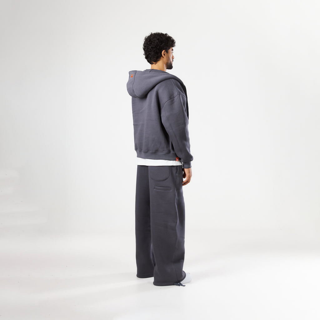 Premium Dark Grey Zip-Up Hoodie
