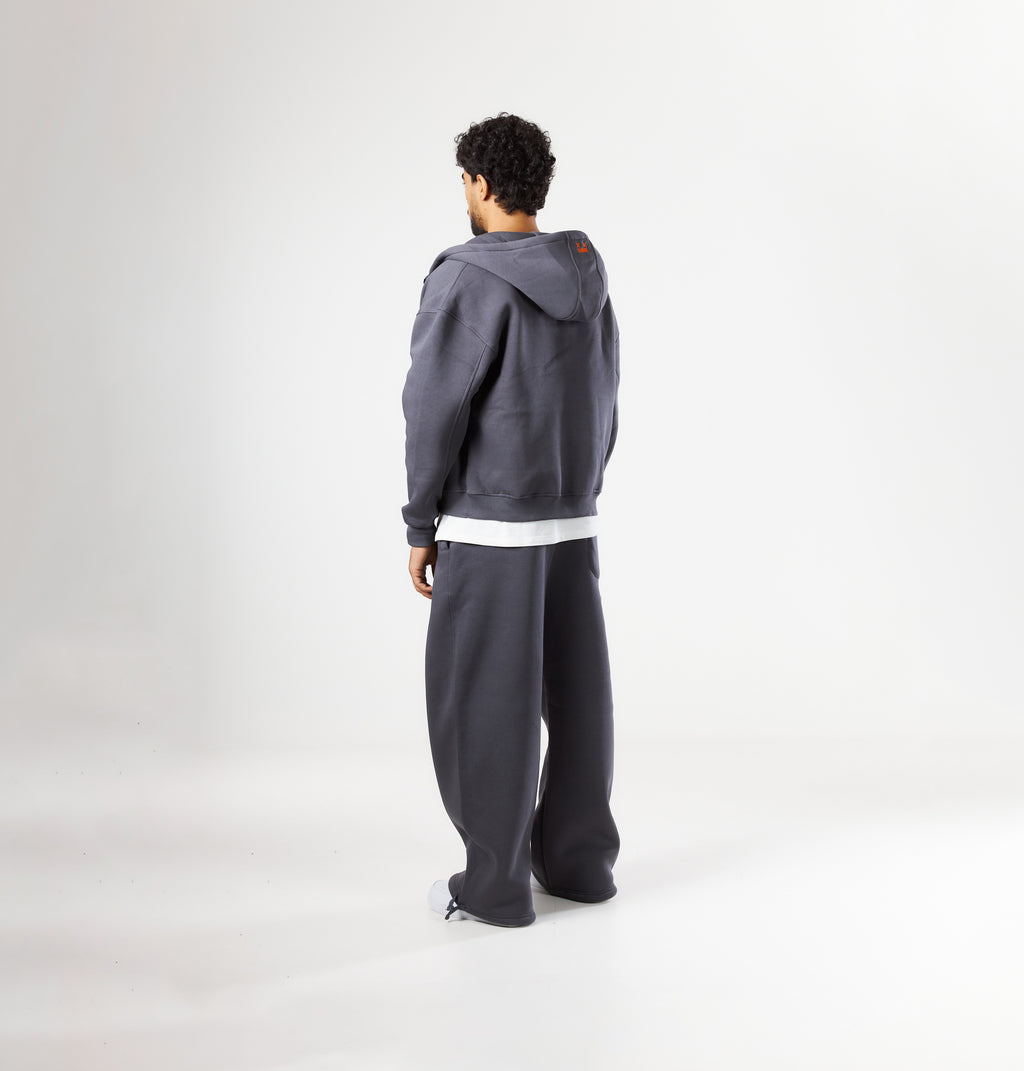Premium Dark Grey Zip-Up Hoodie