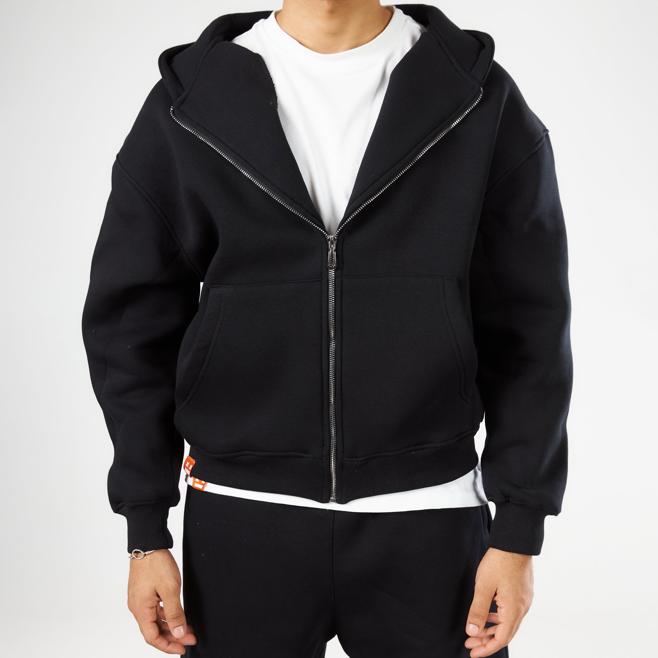 Premium Black Zip-Up Hoodie