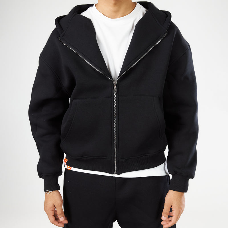 Premium Black Zip-Up Hoodie