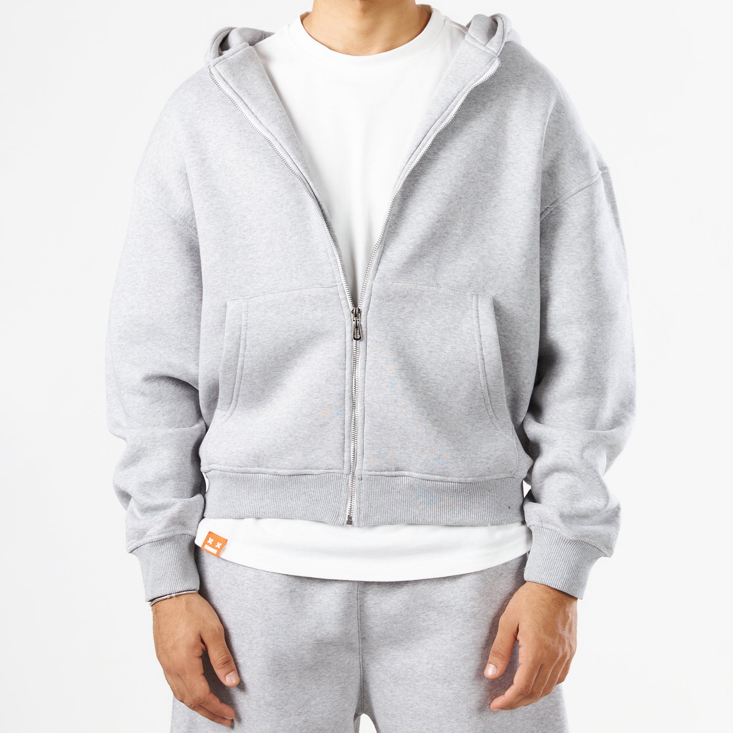 Premium Grey Zip-Up Hoodie