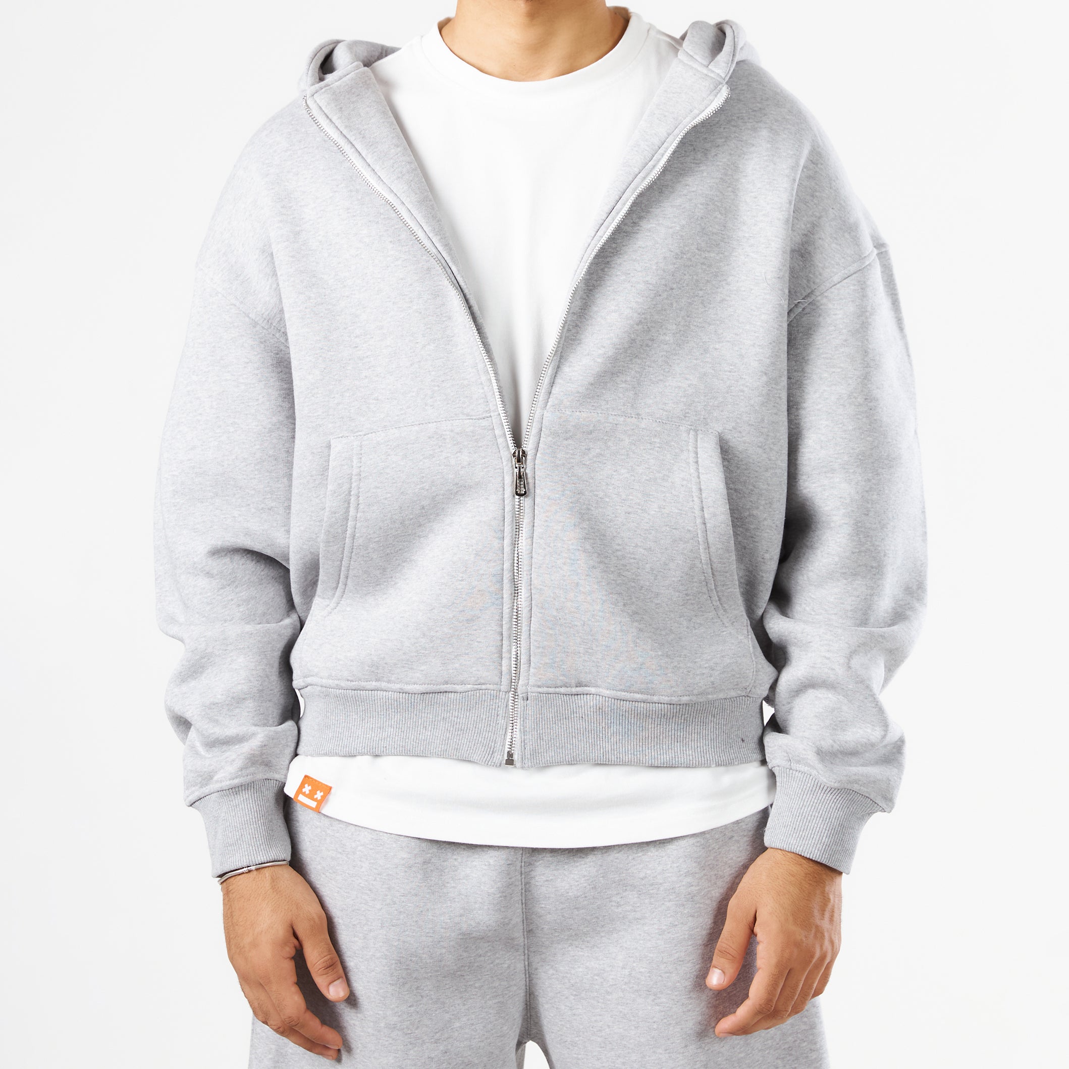 Premium Grey Zip-Up Hoodie