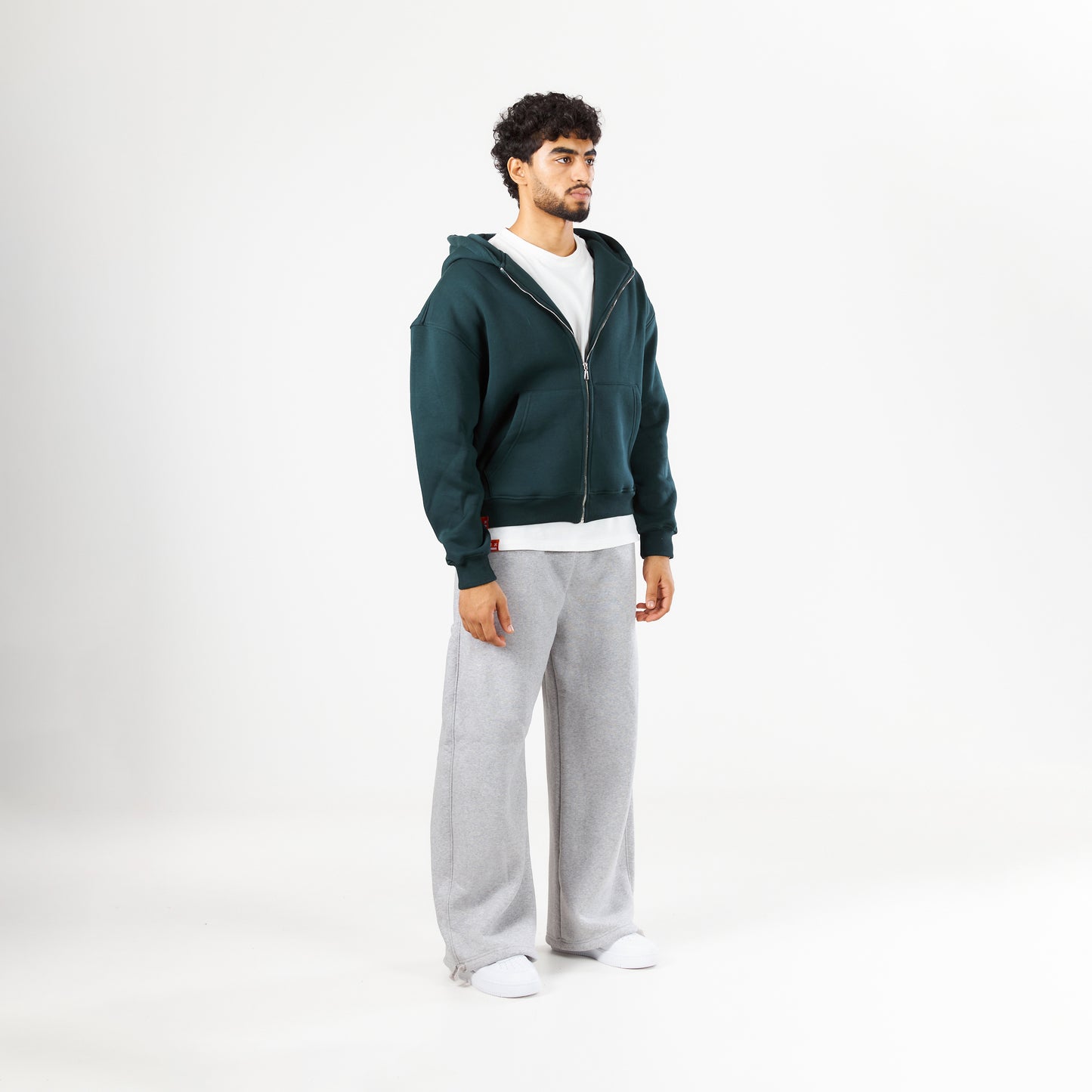 Premium Olive Green Zip-Up Hoodie