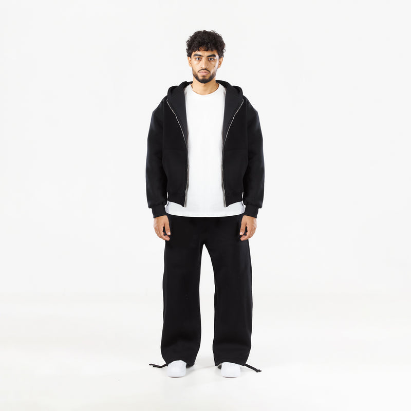 Premium Black Zip-Up Hoodie