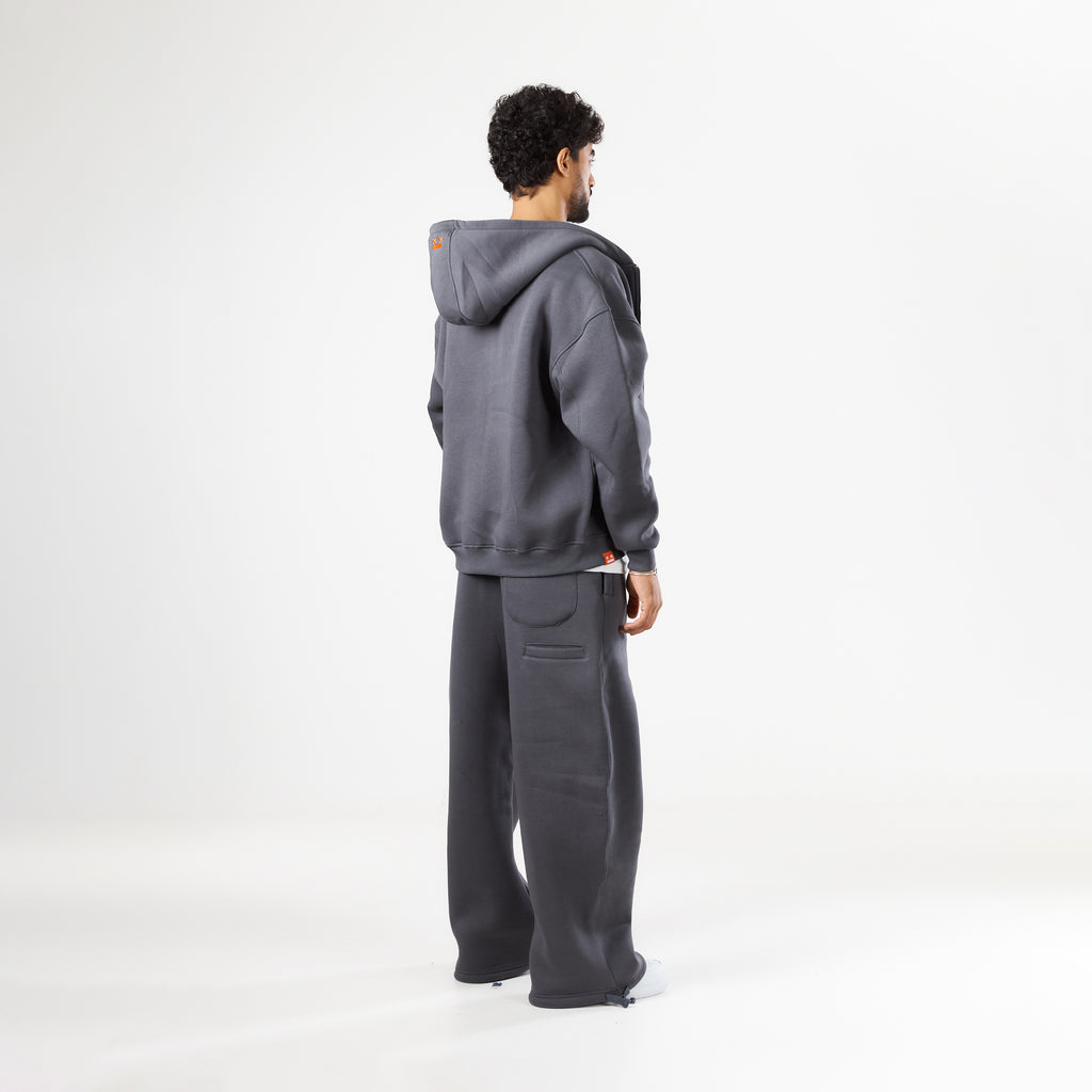 Premium Dark Grey Zip-Up Hoodie