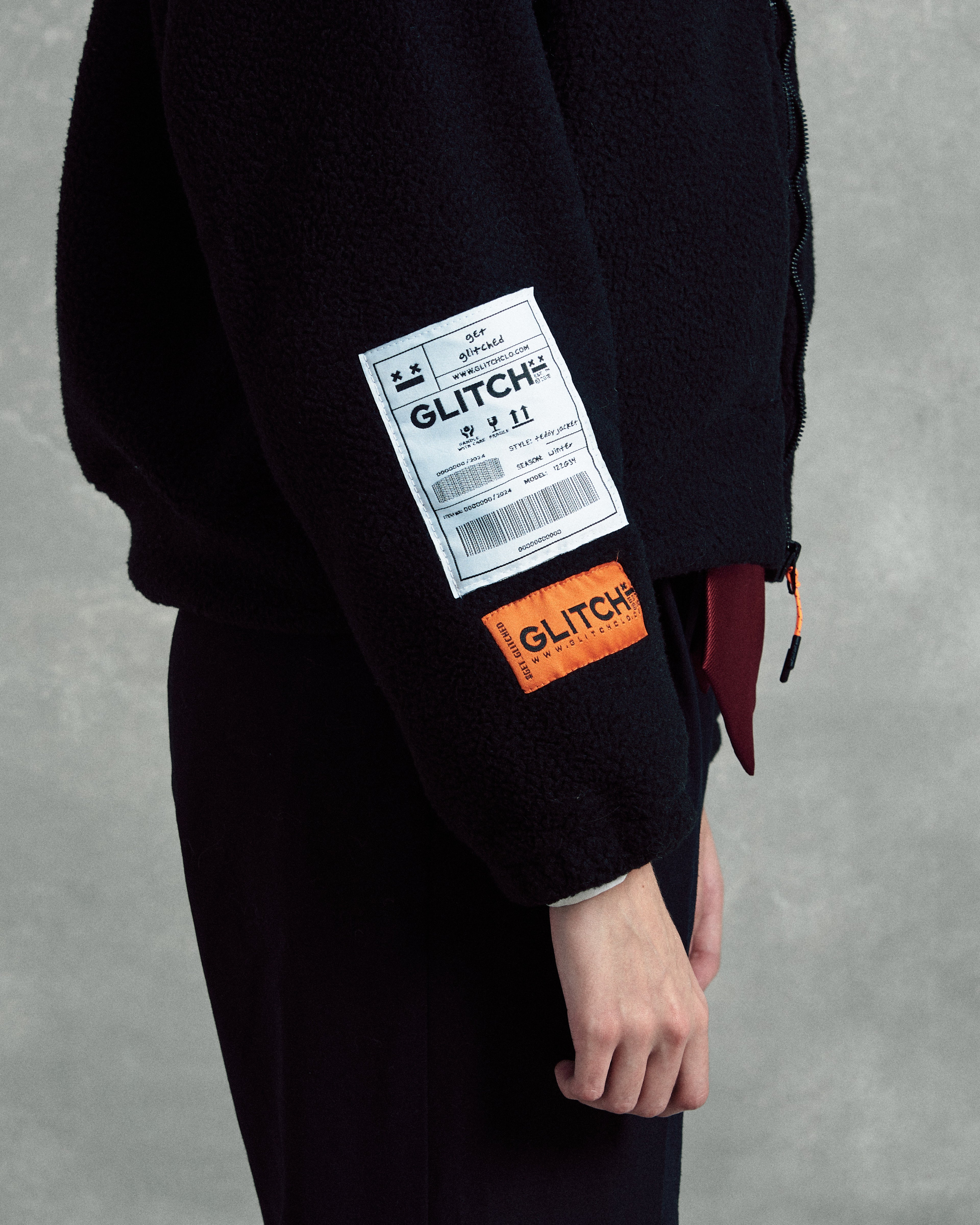 Black Cropped Teddy Jacket