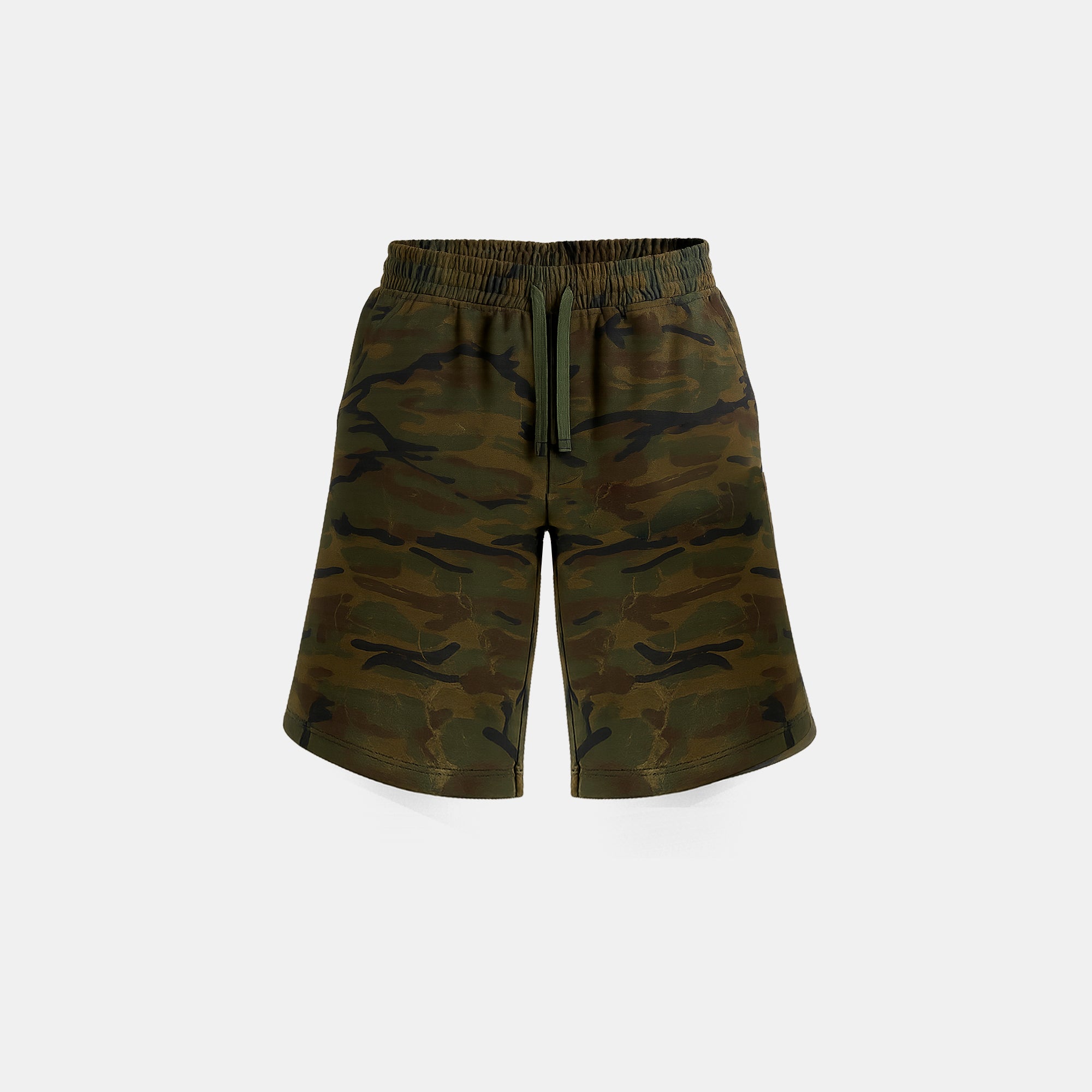Olive Green Camouflage skater jogger Bermuda shorts