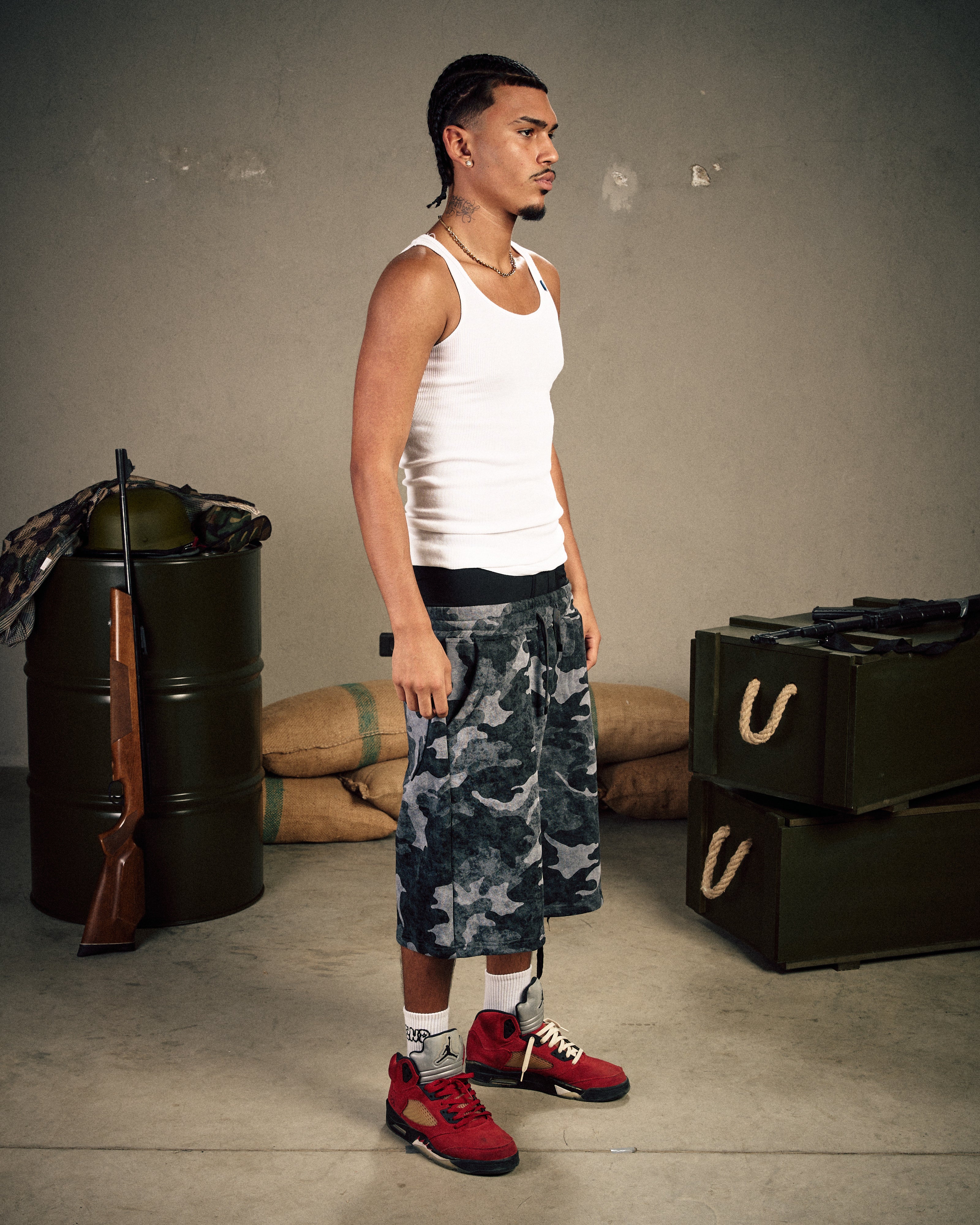 Black Camouflage skater jogger Bermuda shorts