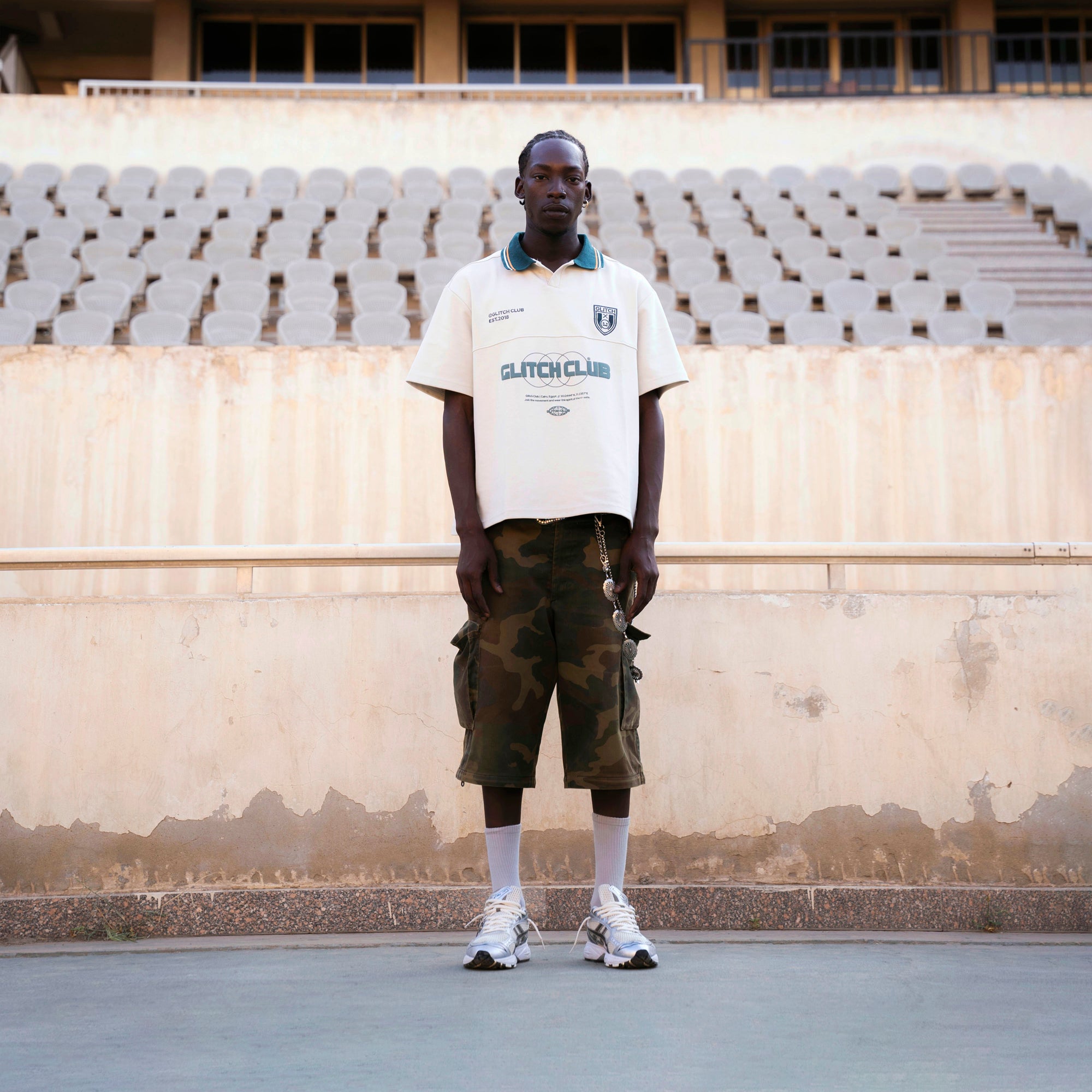 Glitch F.C ( Away ) Beige Polo Tshirt