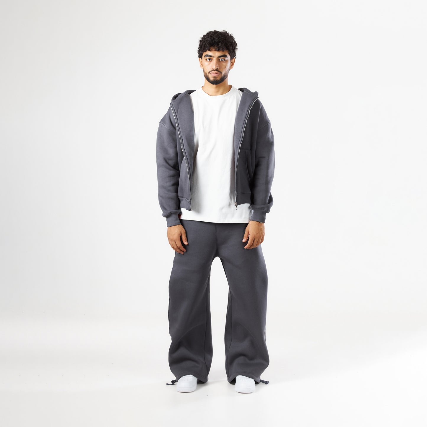 Premium Dark Grey Zip-Up Hoodie