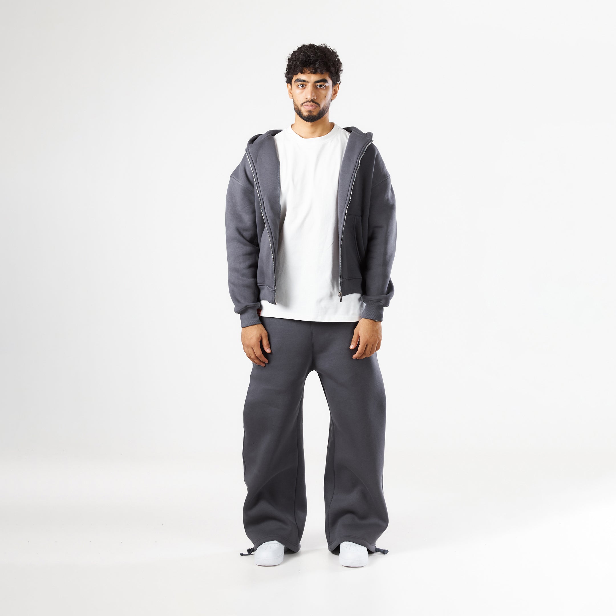 Premium Dark Grey Zip-Up Hoodie