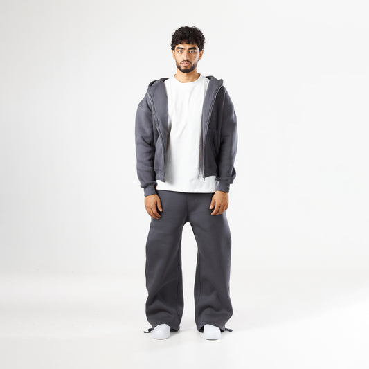 Premium Dark Grey Zip-Up Hoodie