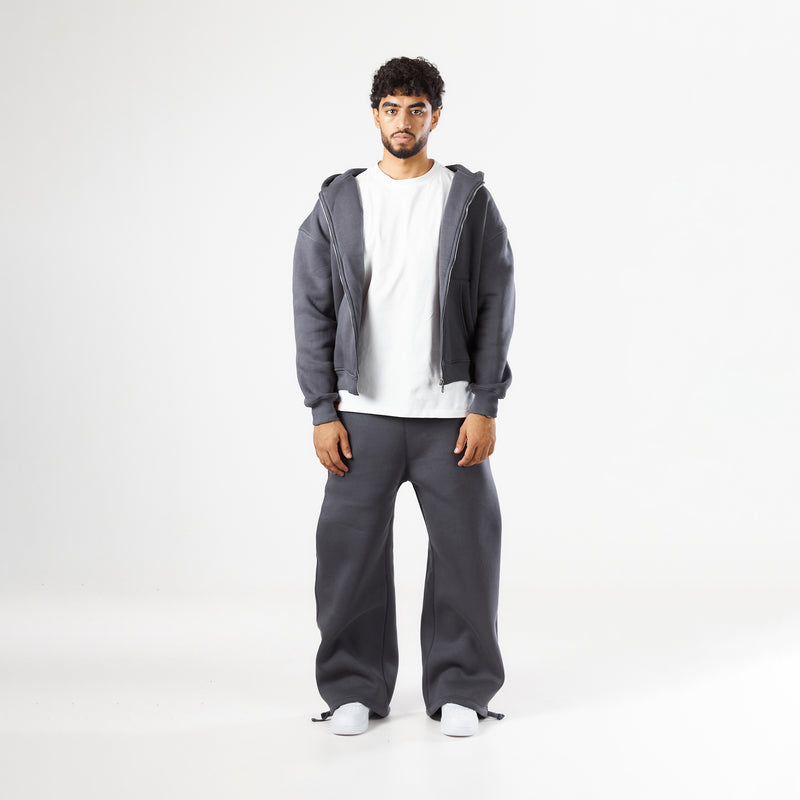 Premium Dark Grey Zip-Up Hoodie