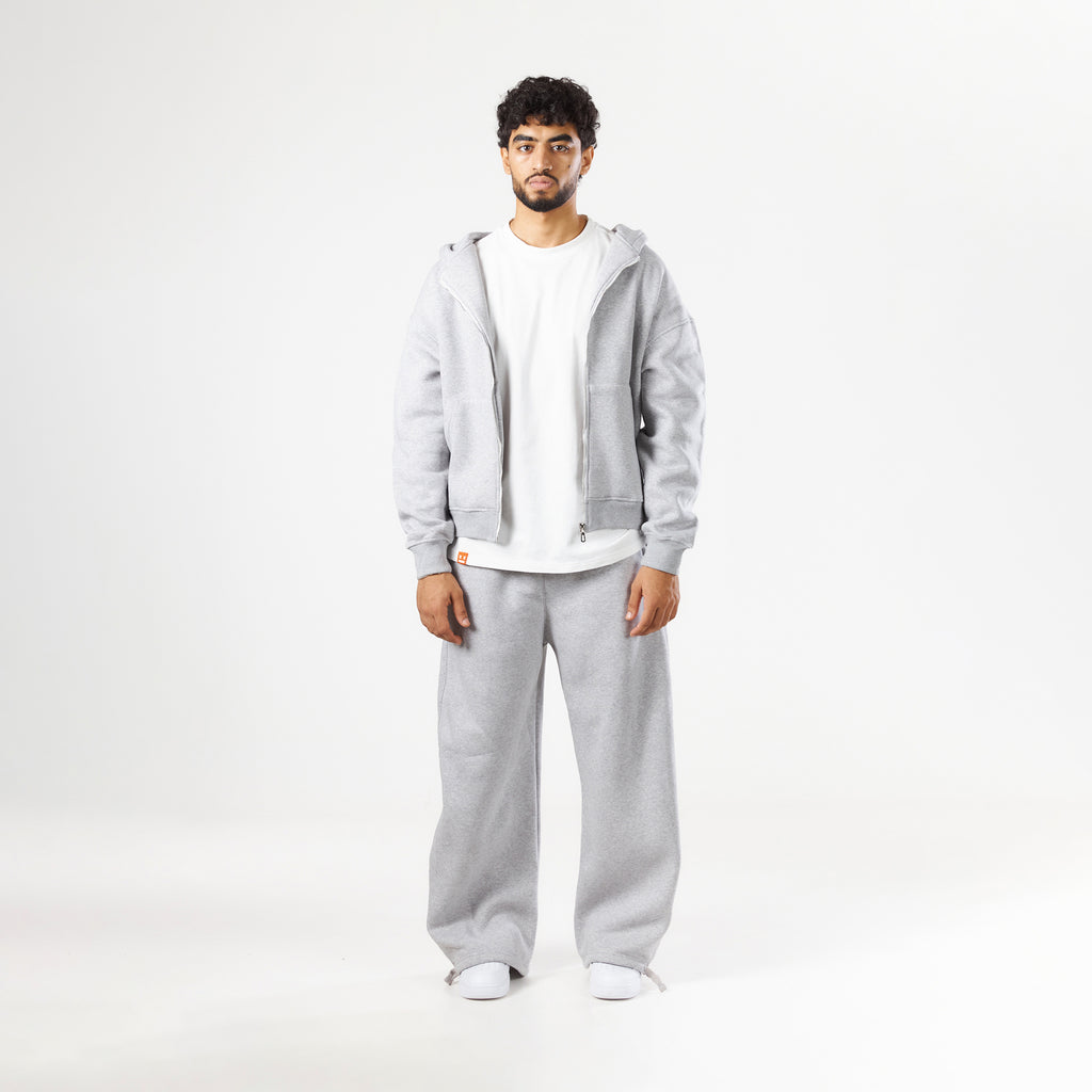 Premium Grey Zip-Up Hoodie