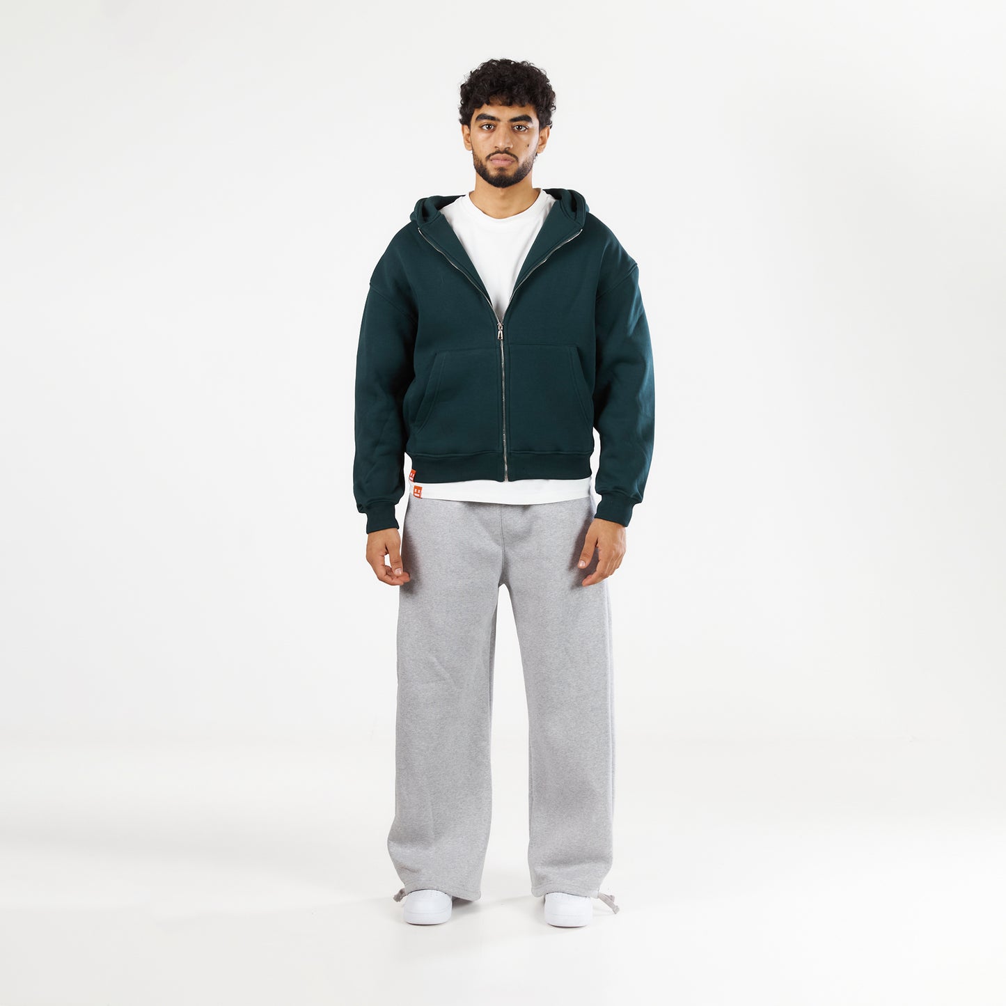 Premium Olive Green Zip-Up Hoodie