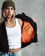 Olive Green Cropped Teddy Jacket