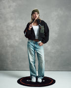 Olive Green Cropped Teddy Jacket