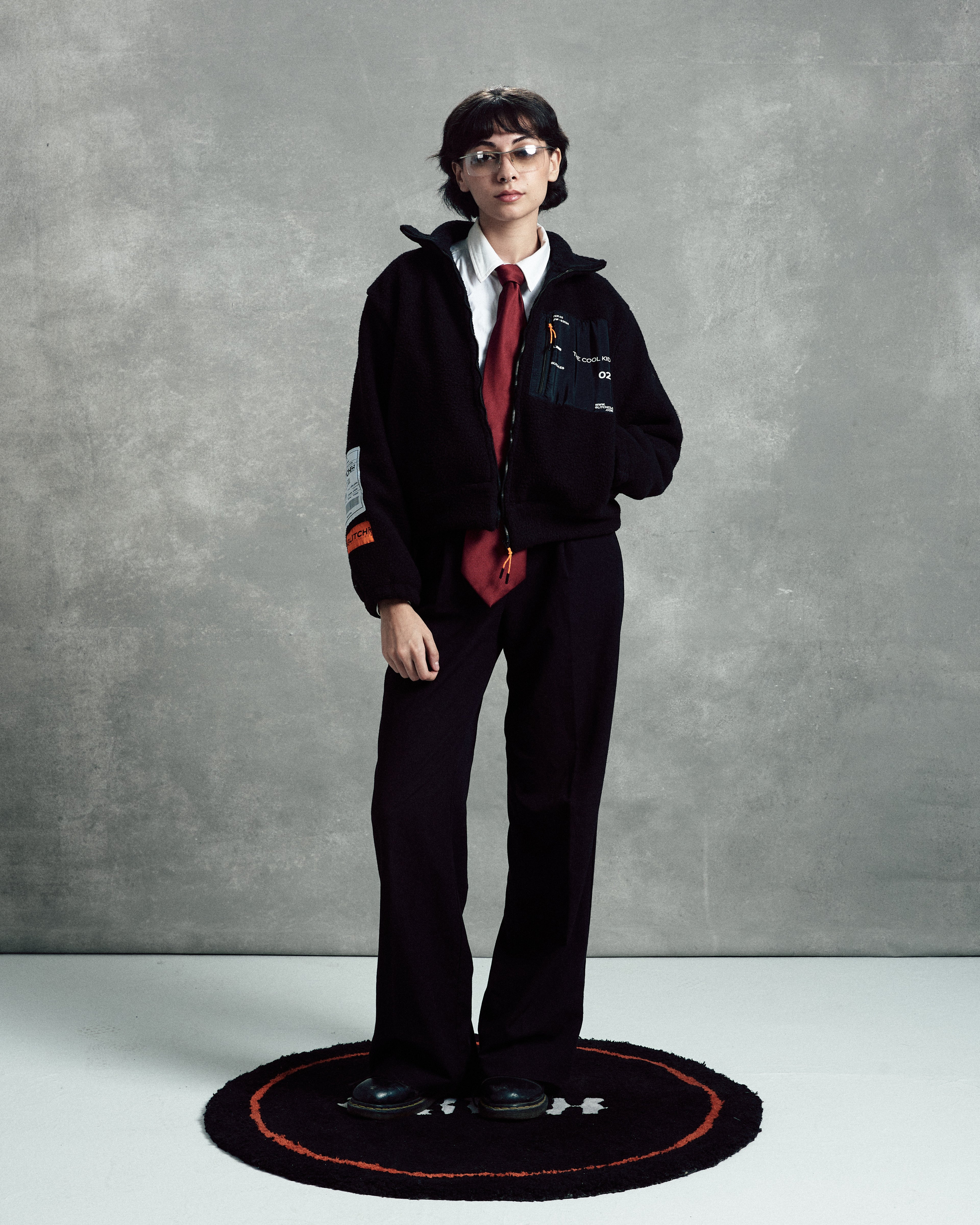 Black Cropped Teddy Jacket