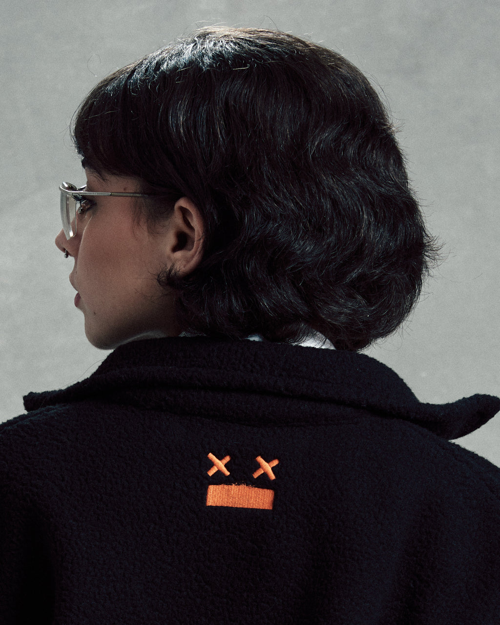 Black Cropped Teddy Jacket