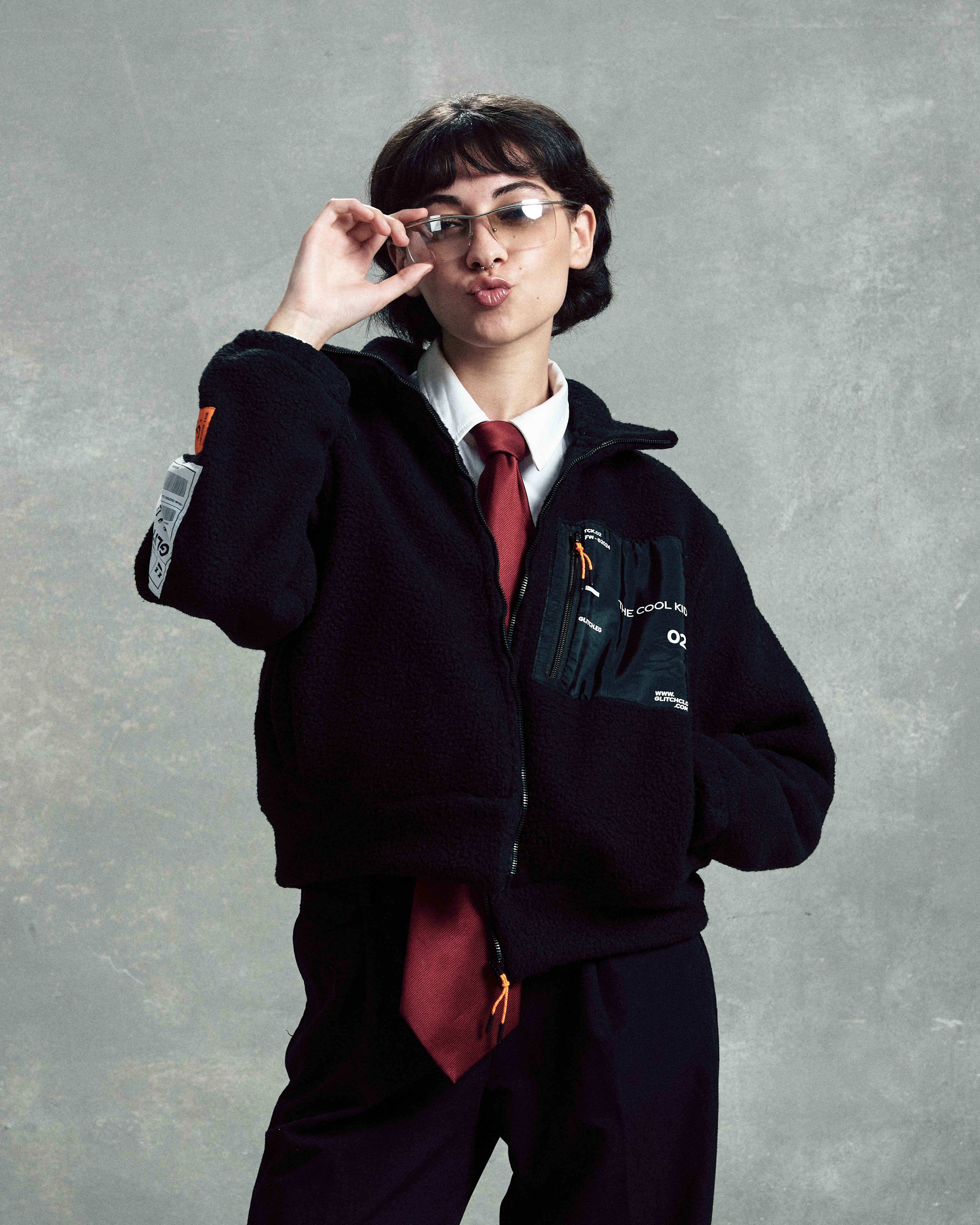 Black Cropped Teddy Jacket