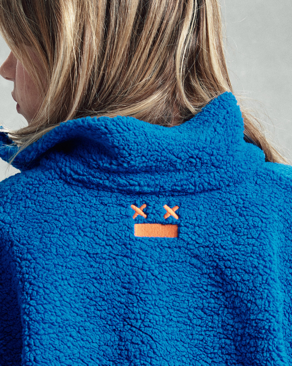 Blue Cropped Teddy Jacket