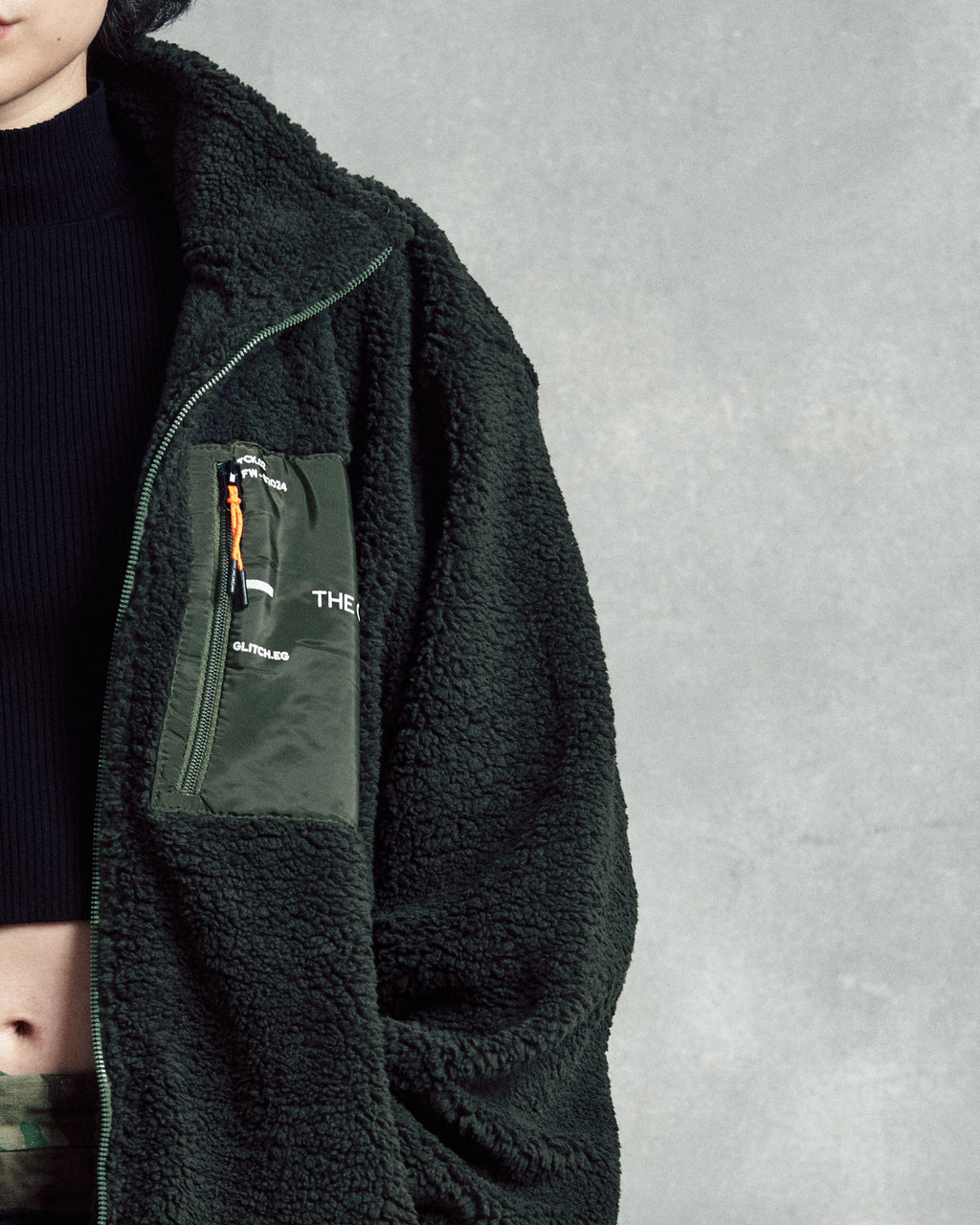 Regular Fit Green Teddy Jacket