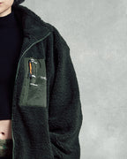 Regular Fit Green Teddy Jacket