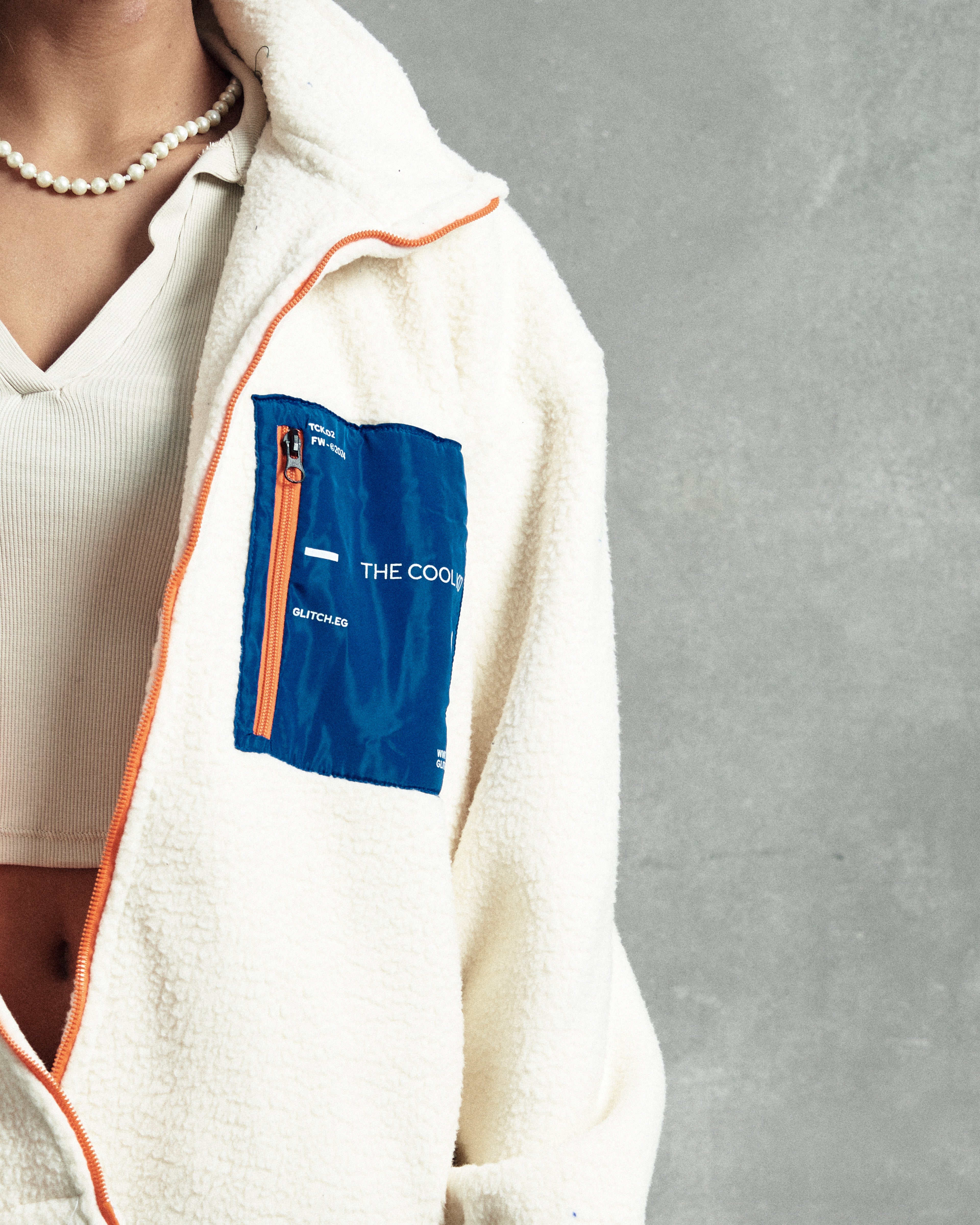 Regular Fit Off-White Teddy Jacket