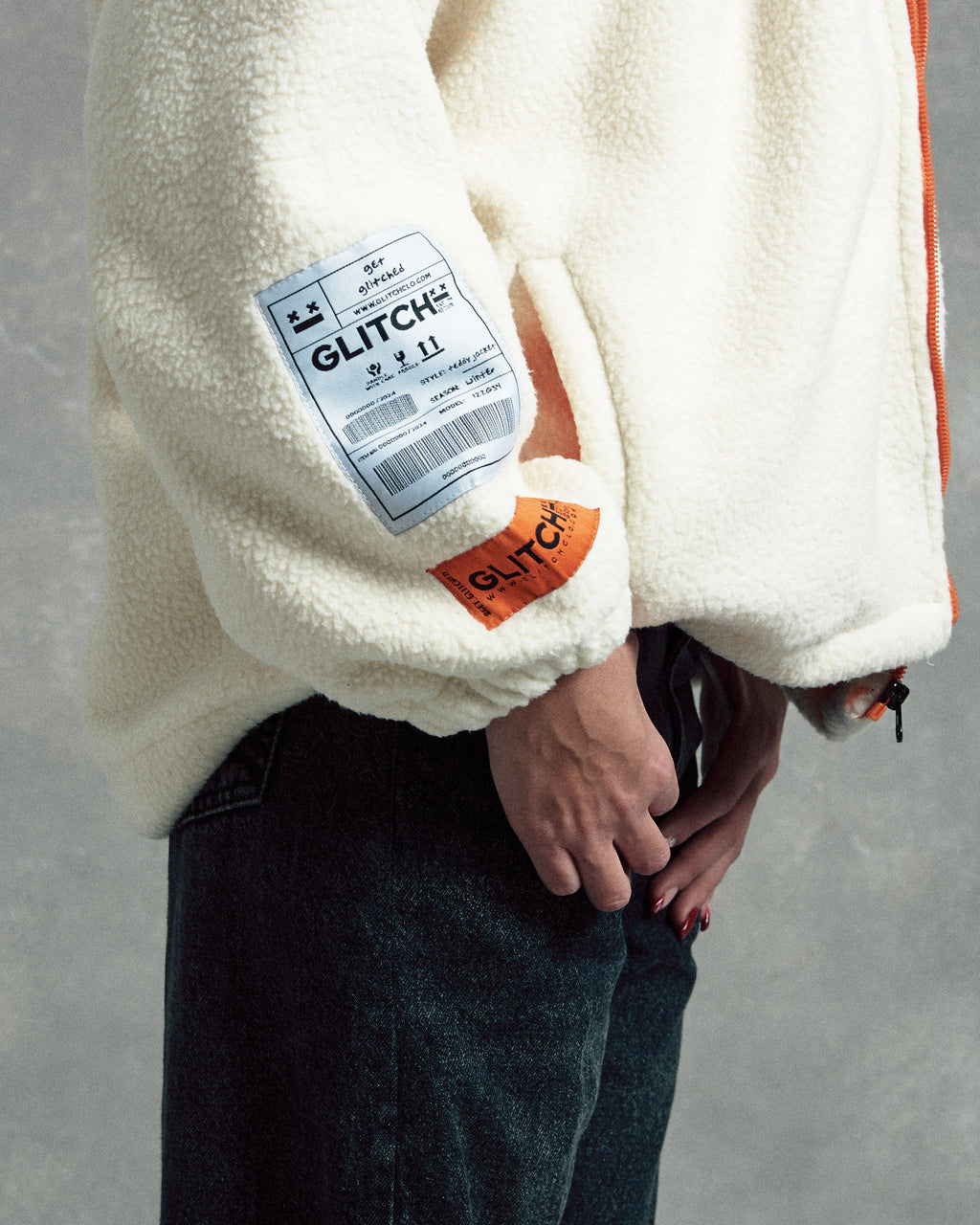 Regular Fit Off-White Teddy Jacket