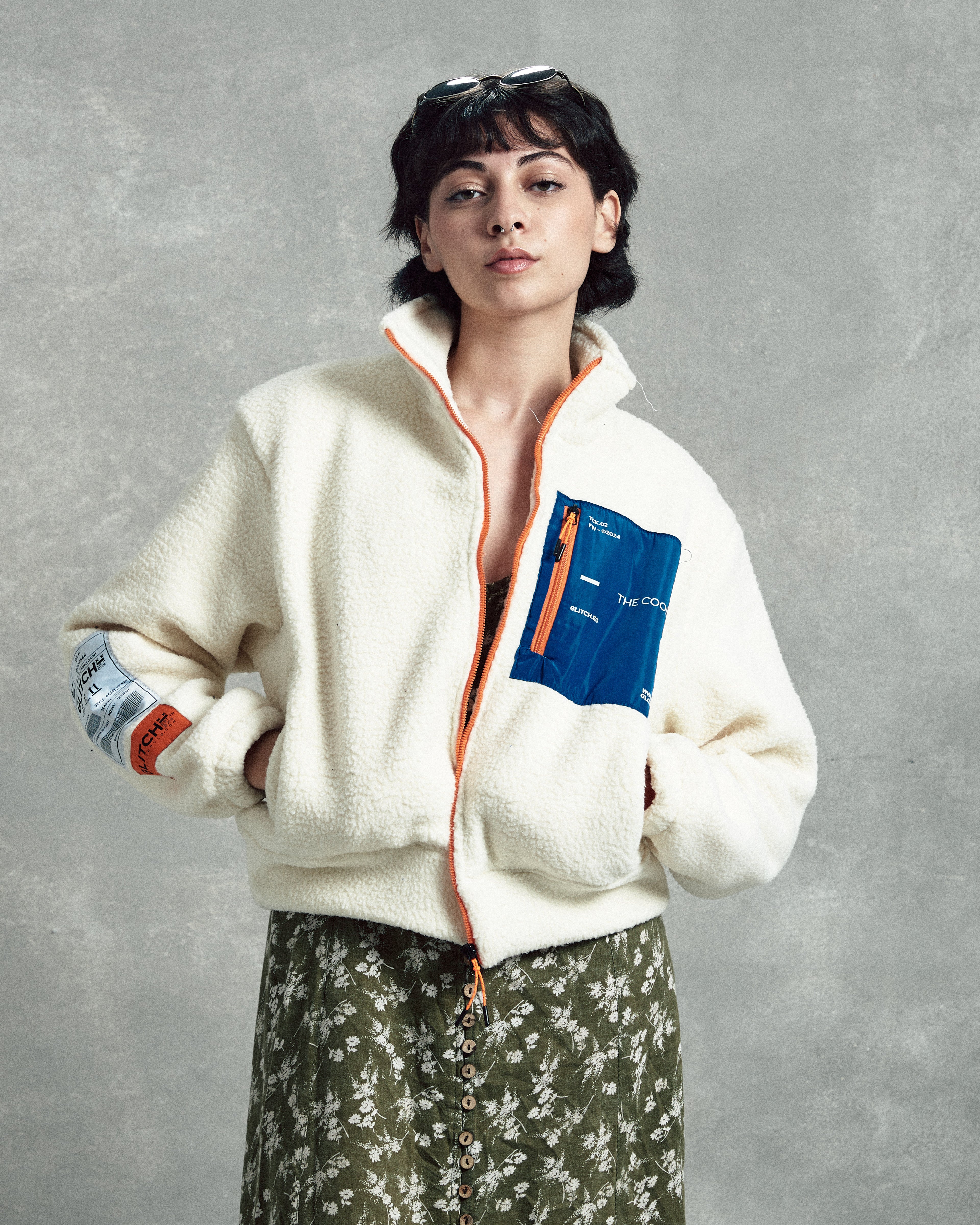 Cropped Off-White Teddy Jacket