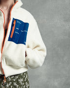 Cropped Off-White Teddy Jacket