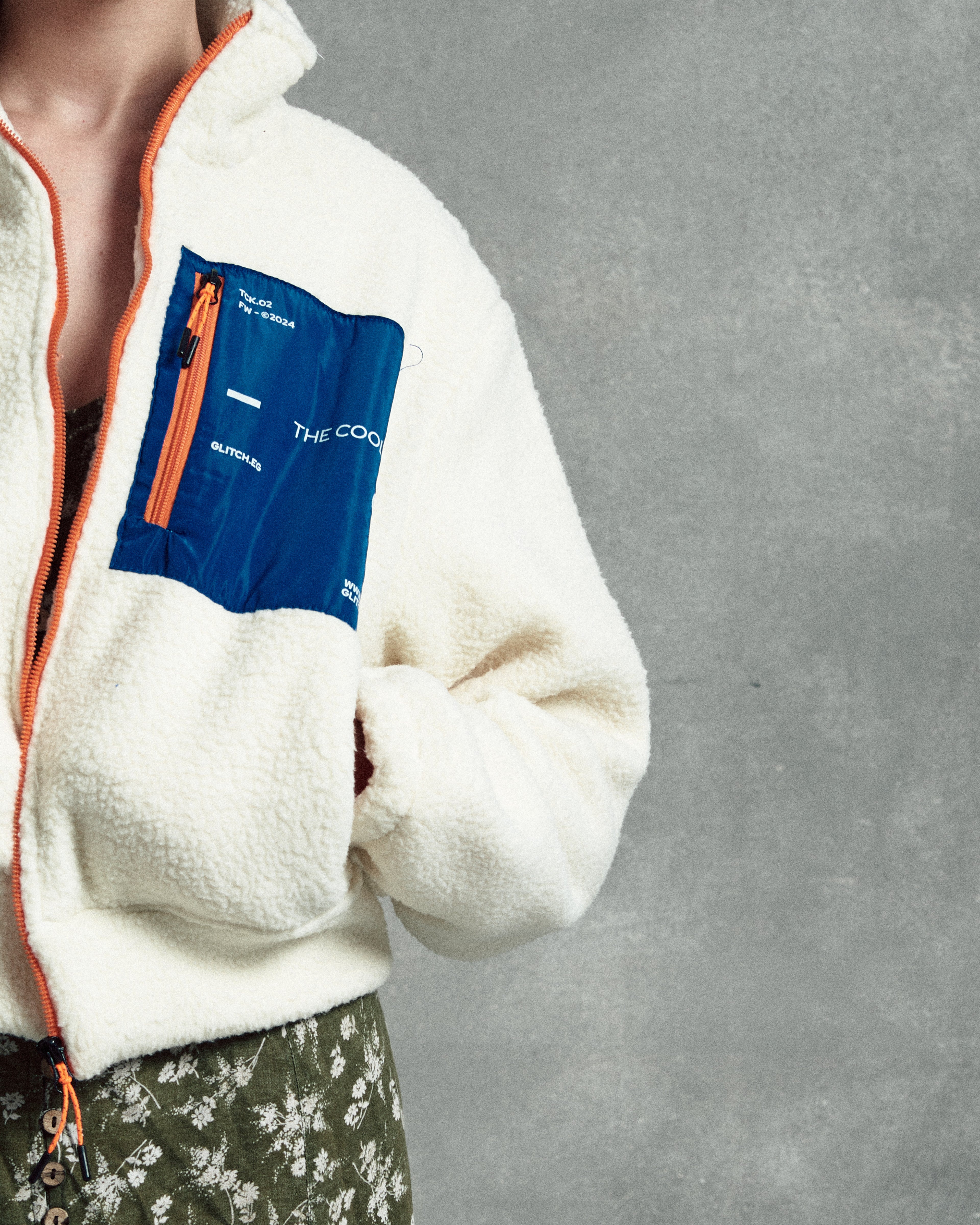 Cropped Off-White Teddy Jacket