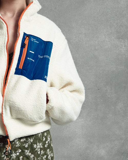 Cropped Off-White Teddy Jacket