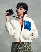 Cropped Off-White Teddy Jacket