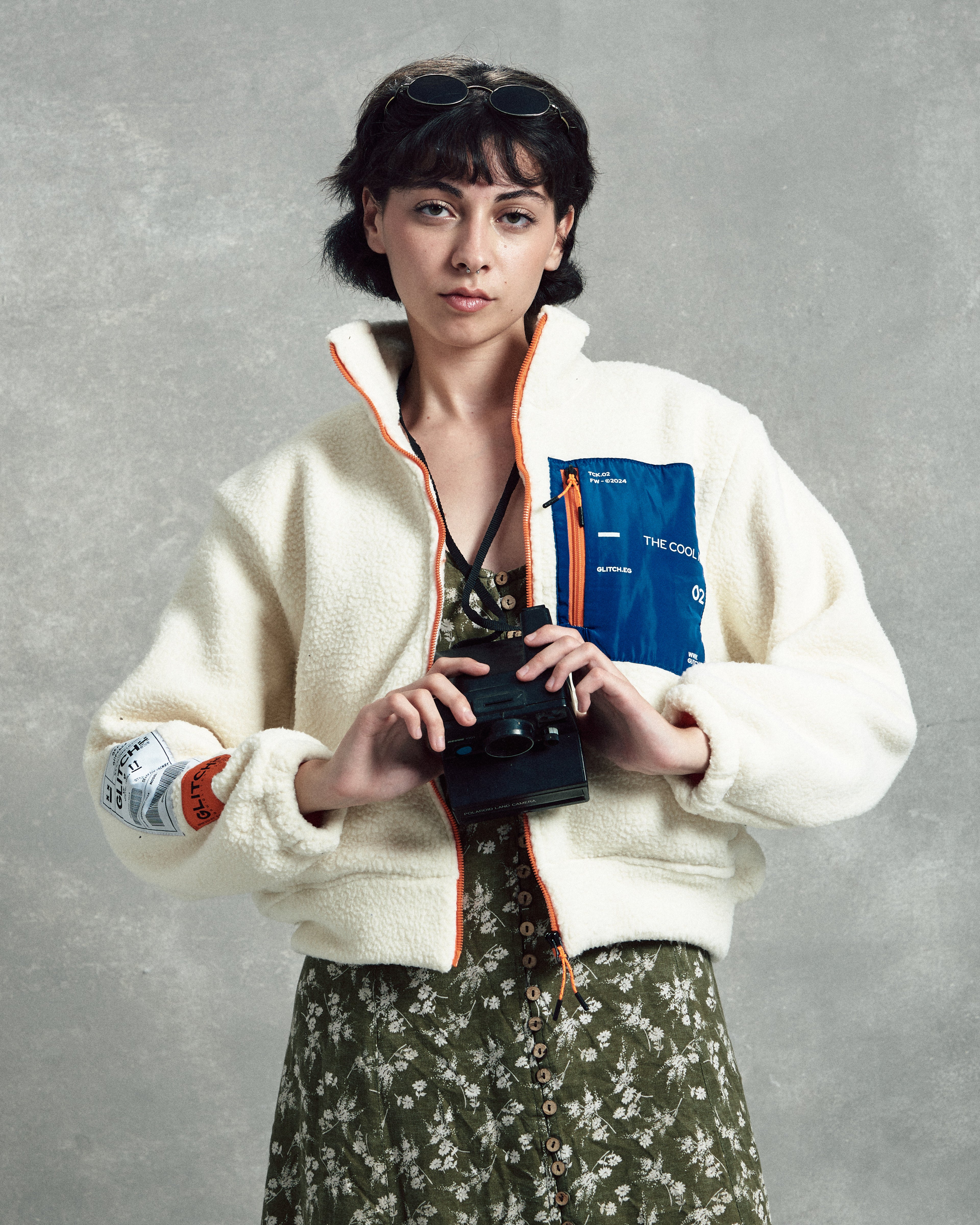 Cropped Off-White Teddy Jacket