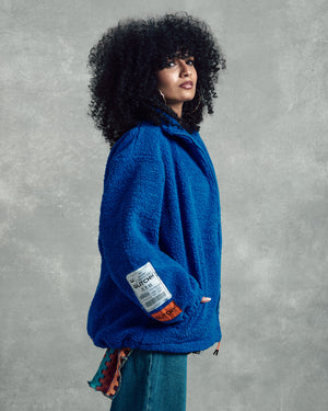 Regular Fit - Royal Blue Teddy Jacket
