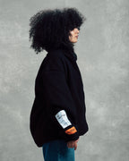 Regular Fit Black Teddy Jacket