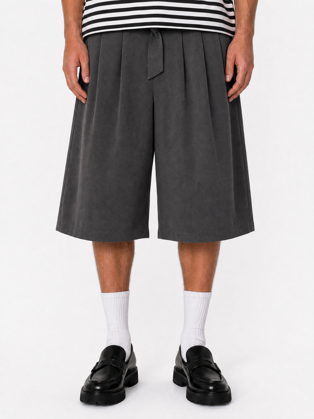SHADOW GREY BELTED OUT™ JORTS
