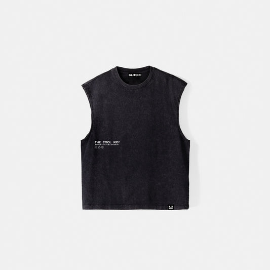 Acid Washed Sleeveless oversize T-shirt