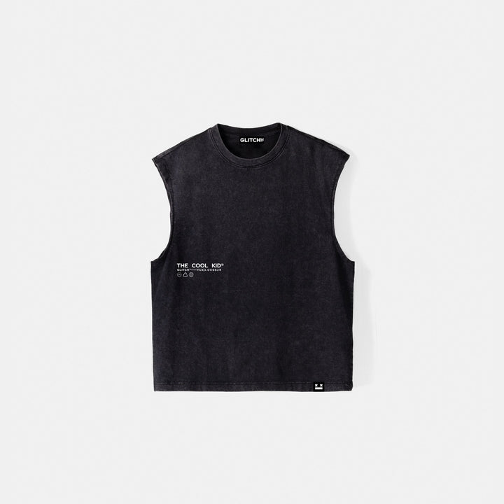Acid Washed Sleeveless oversize T-shirt