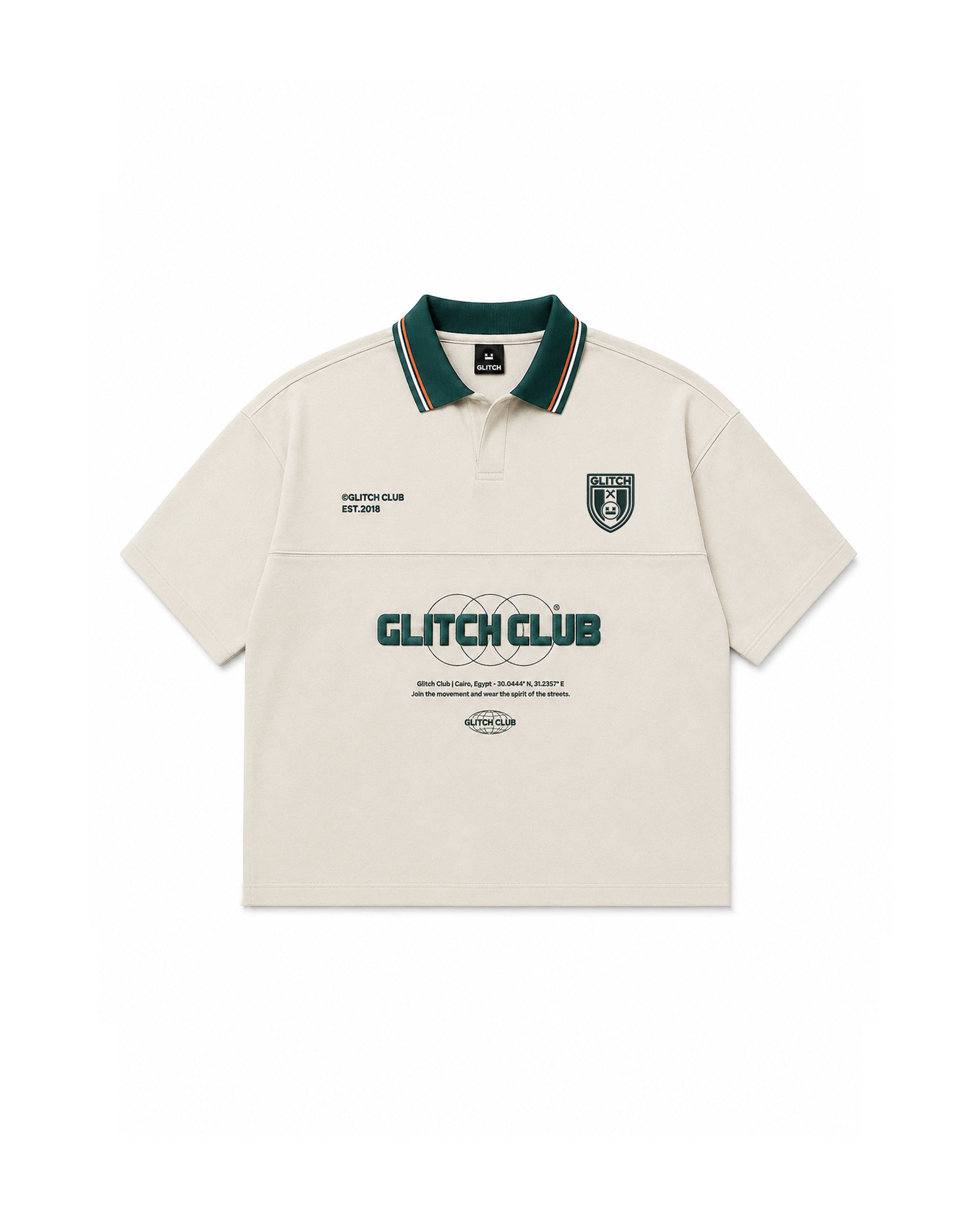 Glitch F.C ( Away ) Beige Polo Tshirt